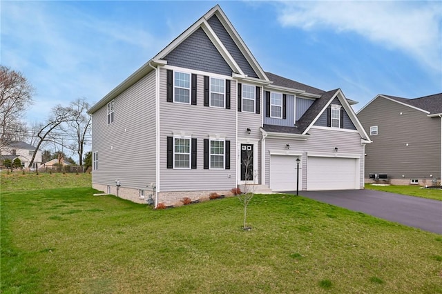 1191 Brook View Ct, Mccandless, PA 15237 - view of front of house with an attached garage, asphalt driveway, and a front yard
