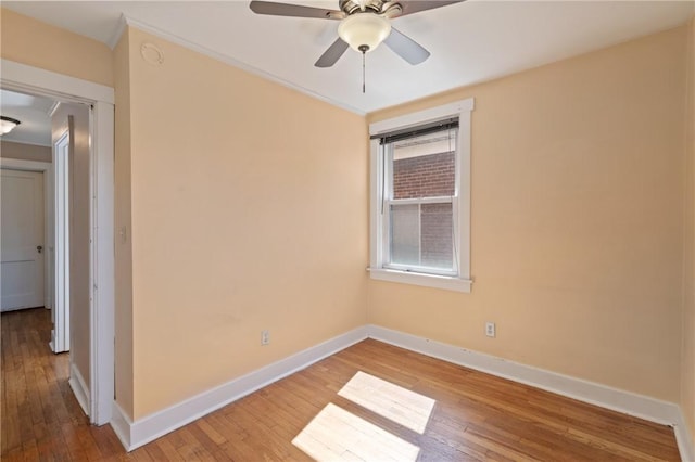 3485 Beechwood Blvd, Greenfield, PA 15217 - spare room featuring wood-type flooring, ceiling fan, and ornamental molding
