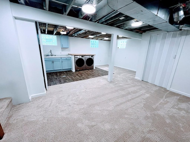 155 Broadbent Rd, Ohio Twp, PA 15143 - basement featuring washer and dryer and carpet floors