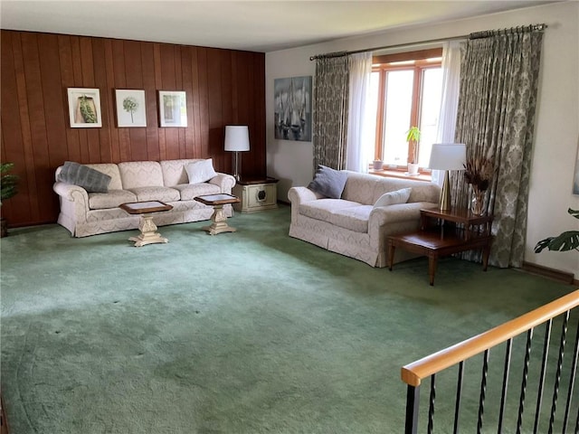 143 Herbst Rd, Kennedy Twp, PA 15108 - carpeted living area with wooden walls