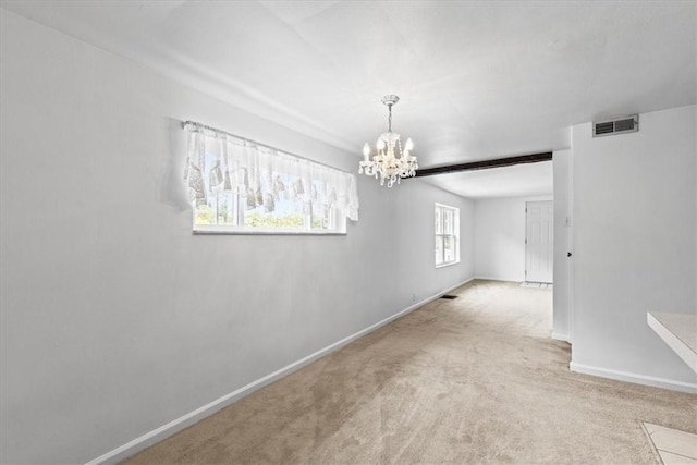 737 Spring Grove Rd, Ohara, PA 15215 - carpeted spare room featuring a chandelier and baseboards