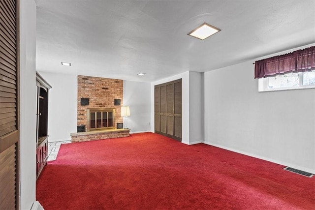 737 Spring Grove Rd, Ohara, PA 15215 - unfurnished living room featuring a fireplace and carpet