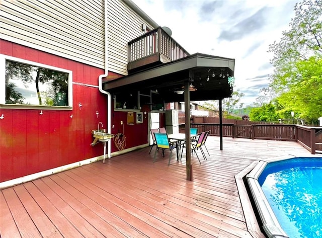 201 Esther Ave, New Kensington, PA 15068 - wooden terrace with outdoor dining area