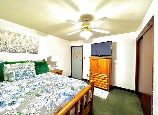 201 Esther Ave, New Kensington, PA 15068 - bedroom featuring dark carpet and ceiling fan