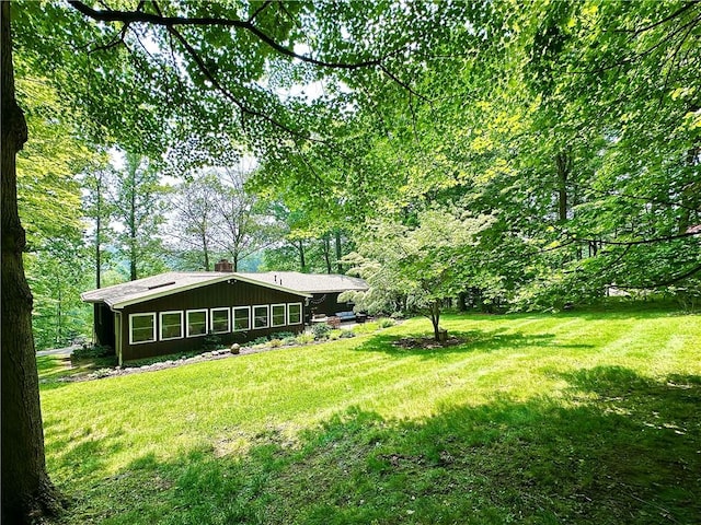 315 Lake Dr, Neshannock Twp, PA 16105 - view of grassy yard with a wooded view