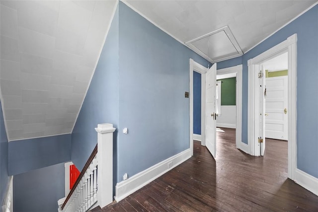 12 Township Rd, West View, PA 15229 - corridor with an upstairs landing, attic access, and wood finished floors