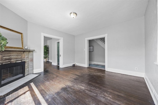 12 Township Rd, West View, PA 15229 - unfurnished living room with hardwood / wood-style floors and a fireplace