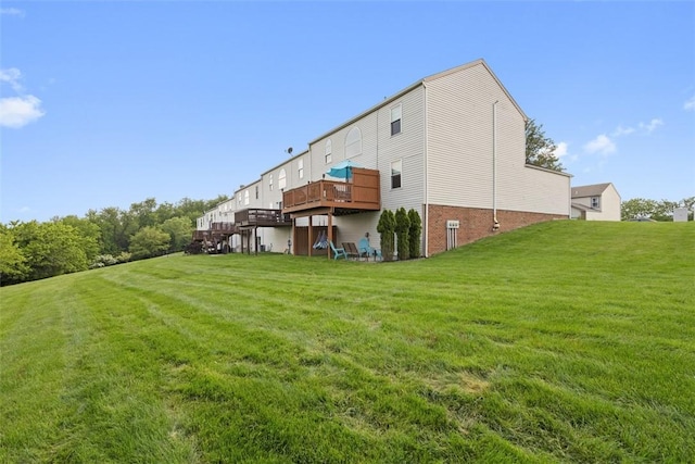 23 Sunset Ct, Cranberry Twp, PA 16066 - view of grassy yard with a deck
