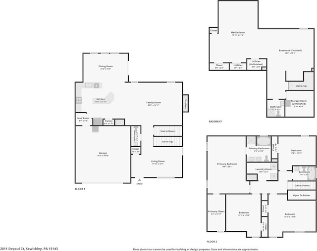 2811 De Paul Ct, Franklin Park, PA 15143 - view of room layout