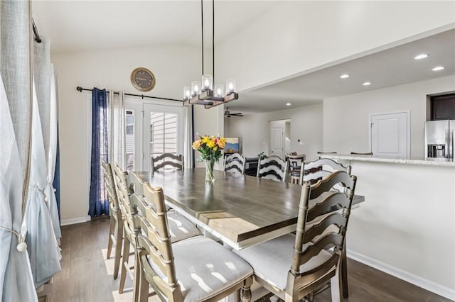 2811 De Paul Ct, Franklin Park, PA 15143 - dining area featuring a chandelier, dark wood finished floors, and recessed lighting