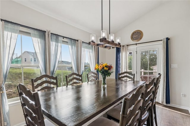 2811 De Paul Ct, Franklin Park, PA 15143 - dining area with lofted ceiling and wood finished floors