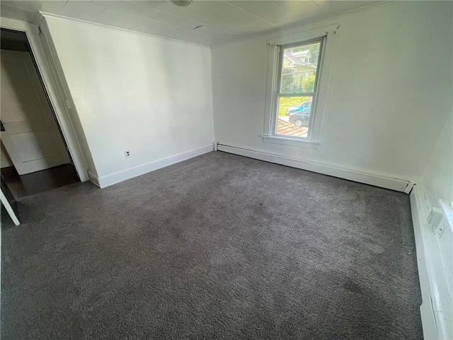 1354 Water St, Indiana Boro Ind, PA 15701 - spare room featuring a baseboard heating unit and dark carpet