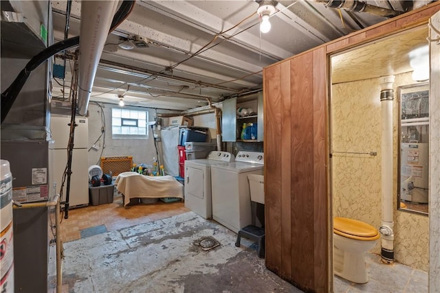 237 Creston, West Mifflin, PA 15122 - basement featuring washing machine and dryer and gas water heater
