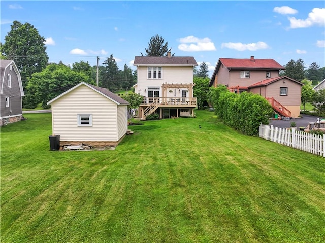 2026 Darlington Rd, Chippewa Twp, PA 15010 - view of yard featuring a pergola, stairway, and an outbuilding