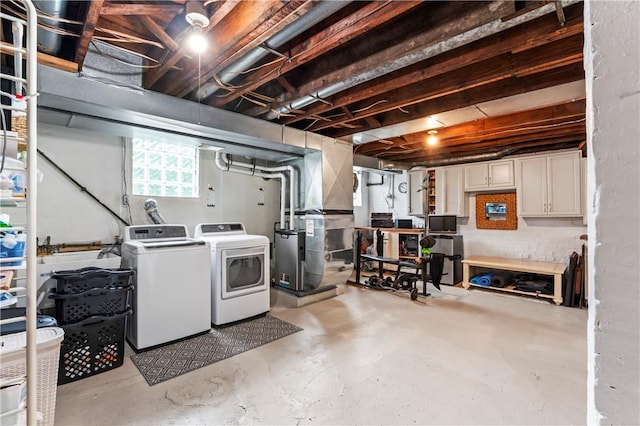 2026 Darlington Rd, Chippewa Twp, PA 15010 - below grade area with washing machine and clothes dryer and heating unit