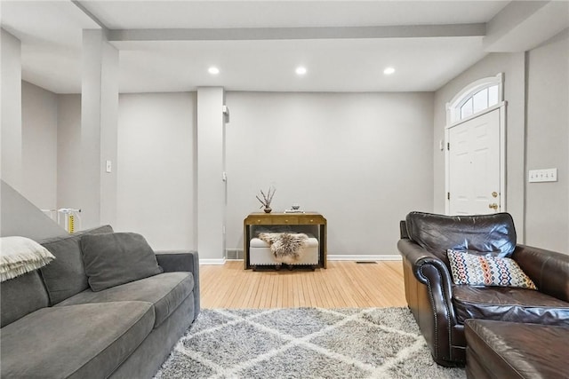 5727 Kentucky Ave, Shadyside, PA 15232 - living room with hardwood / wood-style floors and recessed lighting