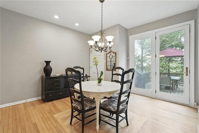 5727 Kentucky Ave, Shadyside, PA 15232 - dining space featuring recessed lighting, light wood-style floors, and a chandelier
