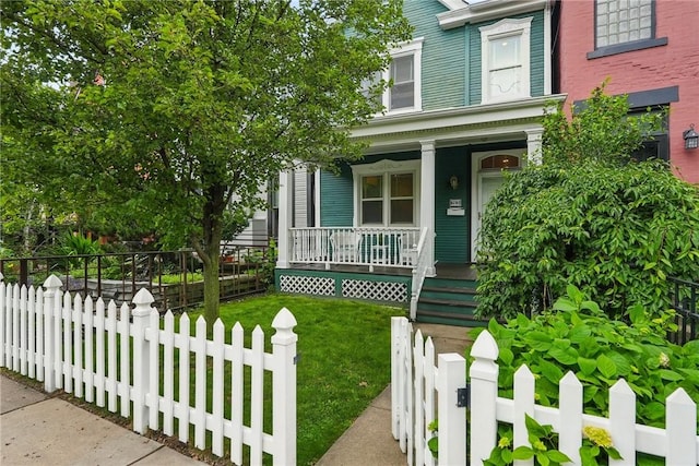 5727 Kentucky Ave, Shadyside, PA 15232 - view of front of property featuring covered porch and a fenced front yard
