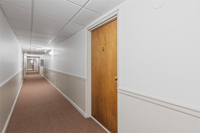 604 Calais Dr Unit 1203, Mccandless, PA 15237 - hallway featuring a paneled ceiling and carpet floors