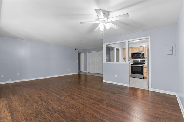 604 Calais Dr Unit 1203, Mccandless, PA 15237 - unfurnished living room featuring a ceiling fan and wood finished floors