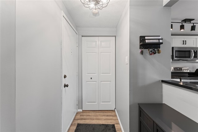 6013 Patrick Henry, Hopewell Twp Bea, PA 15001 - doorway to outside with light wood-style flooring and a textured ceiling