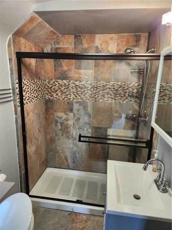 820 Shawnee, Schenley Heights, PA 15219 - bathroom featuring vanity and a stall shower