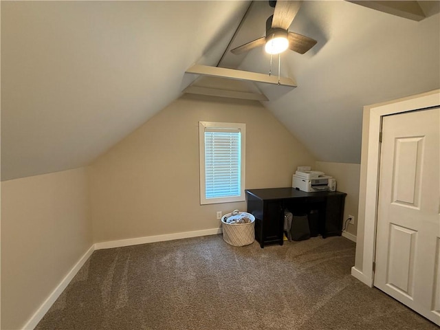 341 Deer Creek Rd, Clinton Twp, PA 16056 - additional living space featuring carpet floors, ceiling fan, and lofted ceiling