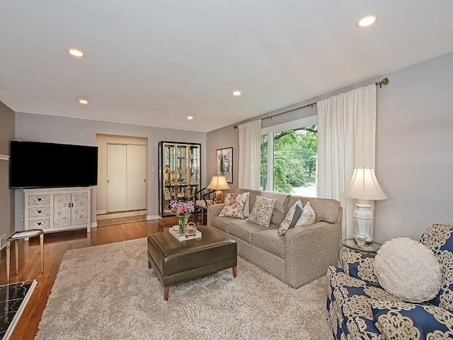 776 Elm Spring Rd, Mt Lebanon, PA 15243 - living area with wood finished floors and recessed lighting