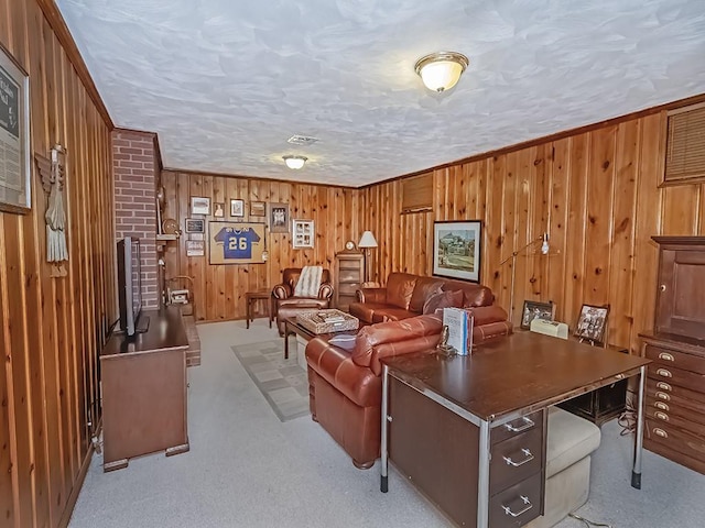 776 Elm Spring Rd, Mt Lebanon, PA 15243 - living area with wooden walls and light carpet
