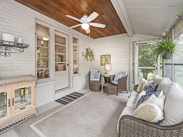 776 Elm Spring Rd, Mt Lebanon, PA 15243 - sunroom featuring a ceiling fan, outdoor lounge area, and french doors