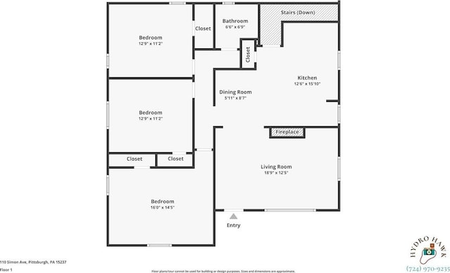 110 Simon Ave, Ross Twp, PA 15237 - view of floor plan / room layout