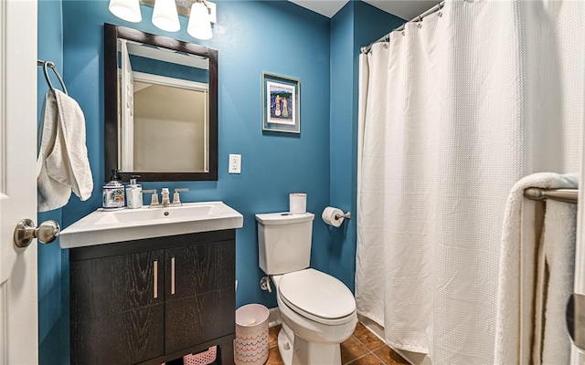 4077 Clarkland Ave, Hampton, PA 15101 - full bath with vanity, tile patterned floors, and a shower with curtain