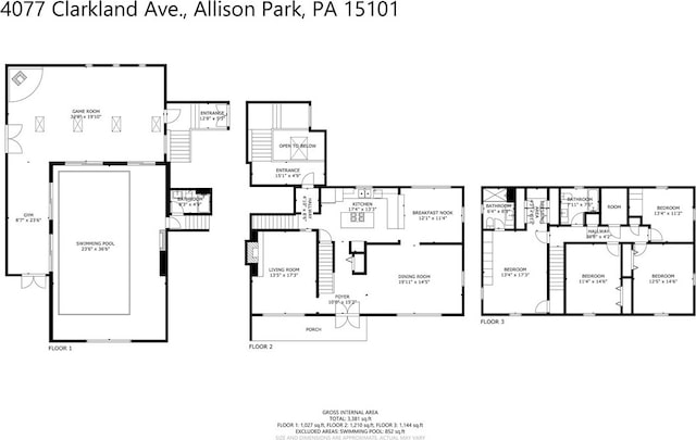 4077 Clarkland Ave, Hampton, PA 15101 - view of property floor plan