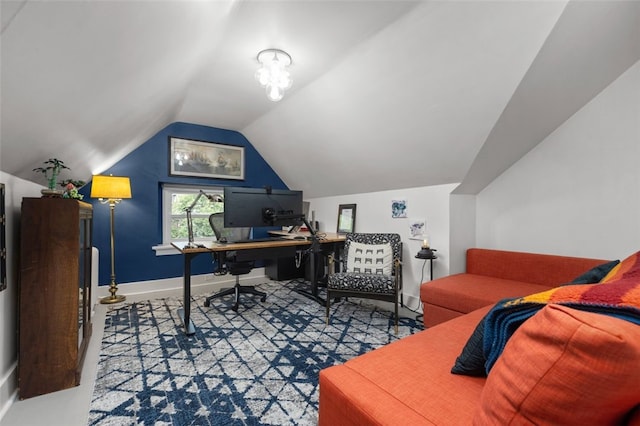 5508 Darlington Rd, Squirrel Hill, PA 15217 - office area featuring carpet floors and lofted ceiling