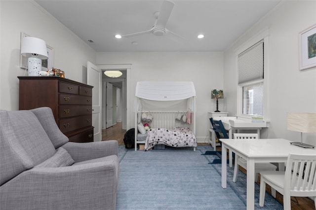 5508 Darlington Rd, Squirrel Hill, PA 15217 - bedroom with recessed lighting and a ceiling fan