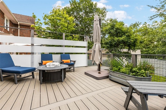 5508 Darlington Rd, Squirrel Hill, PA 15217 - wooden terrace with a fire pit