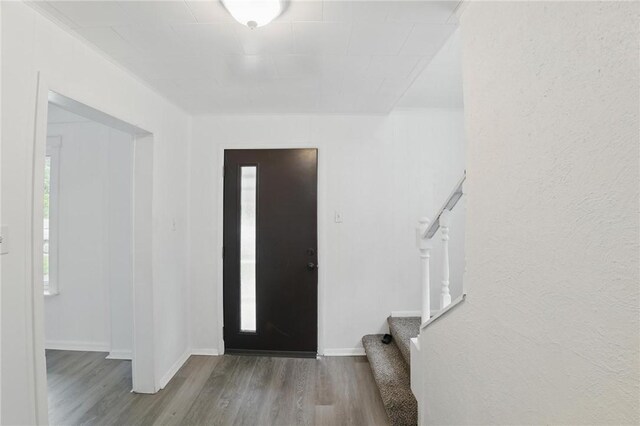 347 Washington St, Leetsdale, PA 15056 - entrance foyer with wood finished floors and stairway