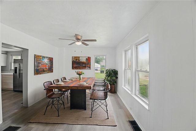 347 Washington St, Leetsdale, PA 15056 - dining space featuring wood finished floors and a ceiling fan