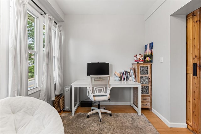 5719 Hobart St, Squirrel Hill, PA 15217 - office area featuring wood finished floors and radiator heating unit