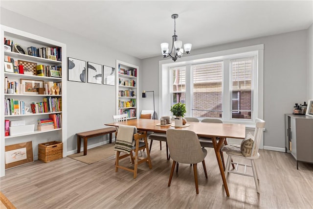 5719 Hobart St, Squirrel Hill, PA 15217 - dining space with light wood-style flooring, a chandelier, and built in features