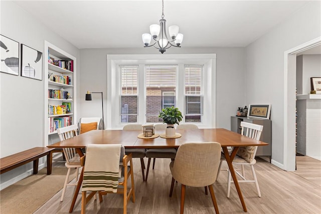 5719 Hobart St, Squirrel Hill, PA 15217 - dining space featuring a chandelier, light wood-type flooring, and built in features