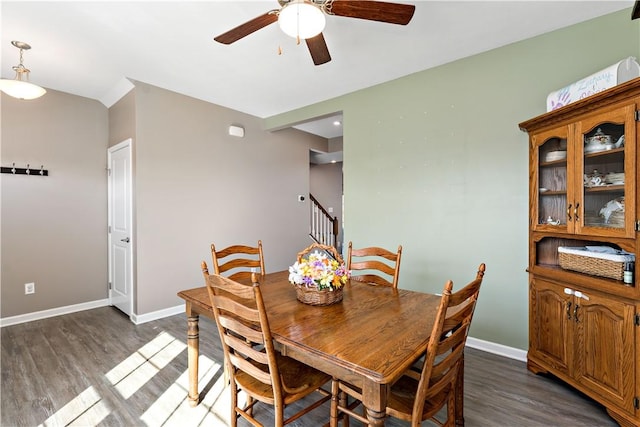 159 Horseshoe Dr, North Fayette, PA 15071 - dining space featuring a ceiling fan and wood finished floors