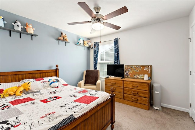 159 Horseshoe Dr, North Fayette, PA 15071 - bedroom with light carpet and a ceiling fan