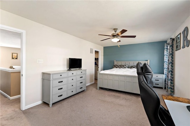 159 Horseshoe Dr, North Fayette, PA 15071 - bedroom featuring light carpet, an office area, and a ceiling fan