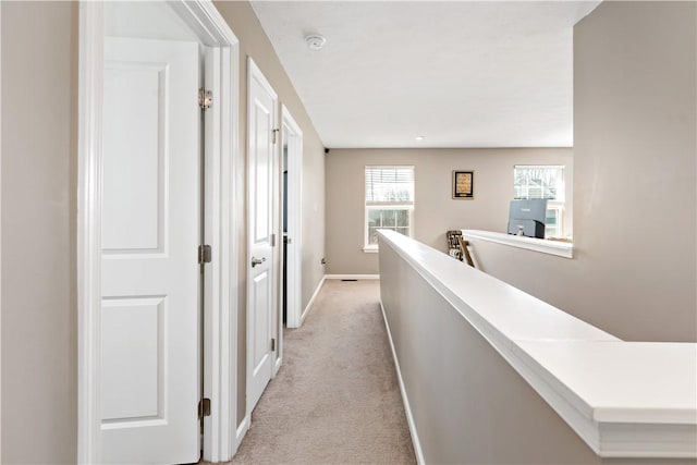 159 Horseshoe Dr, North Fayette, PA 15071 - hallway with light colored carpet and an upstairs landing