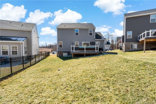 159 Horseshoe Dr, North Fayette, PA 15071 - rear view of property with a deck
