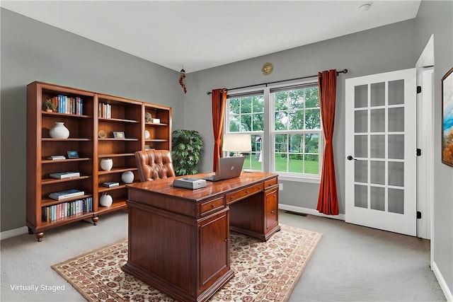 2972 Cross Creek Ct, Hampton, PA 15044 - home office with baseboards and light carpet