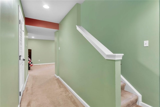 2972 Cross Creek Ct, Hampton, PA 15044 - corridor with light colored carpet, recessed lighting, and stairway