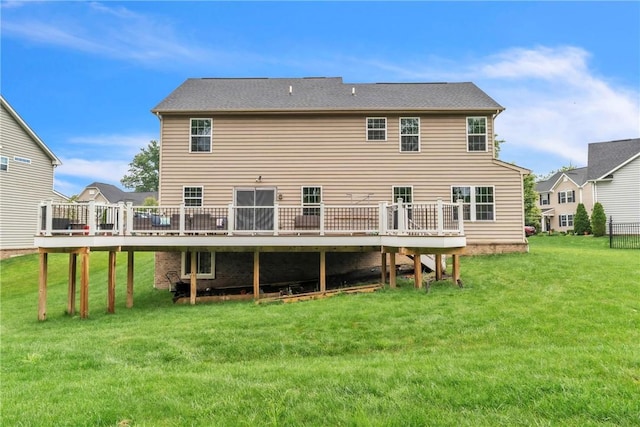2972 Cross Creek Ct, Hampton, PA 15044 - back of property with a wooden deck and a lawn