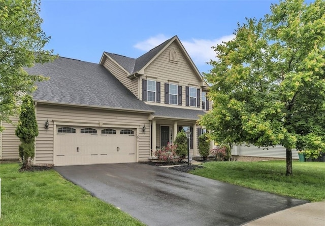 2972 Cross Creek Ct, Hampton, PA 15044 - view of front of home featuring driveway, a garage, a front yard, and roof with shingles